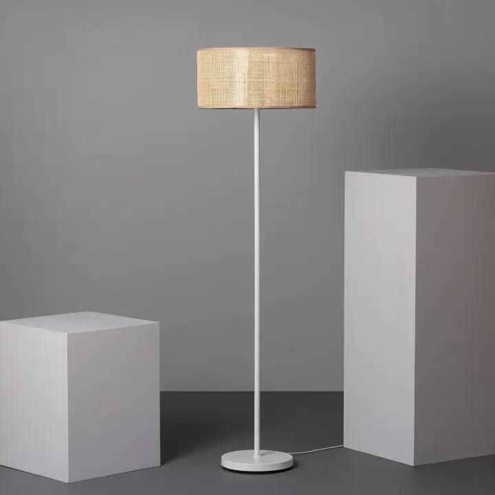 Ledkia Lámpara de Pie de Ratán y Metal Baracoa ILUZZIA - 1