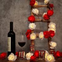 Luces De Rosas Románticas Con 10/20 LED Para Decoración De Bodas Y Fiestas Guirnalda De Flores Artificiales Lámpara Nocturna De Fairy Light - details 7