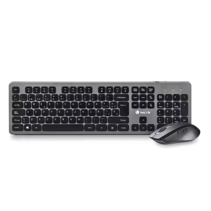 NGS IDOL KIT teclado Ratón incluido RF inalámbrico QWERTY Negro, Plata - 1