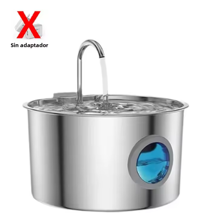 Fuente De Agua Para Mascotas De 3.2L En Acero Inoxidable Con Enchufe USB Y Filtro Automático Ultra Silencioso Para Gatos Y Perros - 1