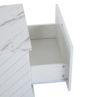 Mesa de Centro Blanca 100x50x35 cm, exterior de Mármol, iluminación LED, Elementos de Cristal Y 2 cartones-Capacidad de carga Hasta 20 kg, Modern Diseño - details 9