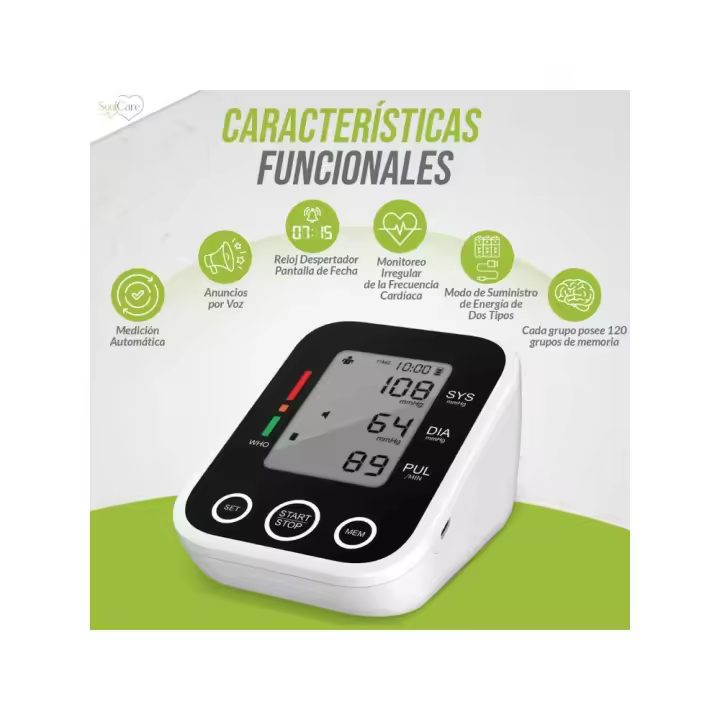 Tensiómetro SOULCARE - Brazo Digital - Medidor de Presión Arterial - Carga USB y/o Pilas - 1