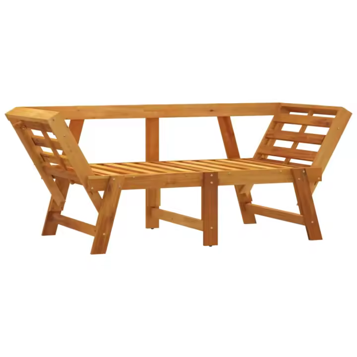 vidaXL Banco de jardín con cojines 2 en 1 madera maciza de acacia - 1