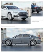 Coche De Colección Audi A8 De 1/24 En Metal Con Luz Y Sonido Puertas Abatibles Regalo Para Chicos Juguete De Movimiento Hacia Atrás - details 15
