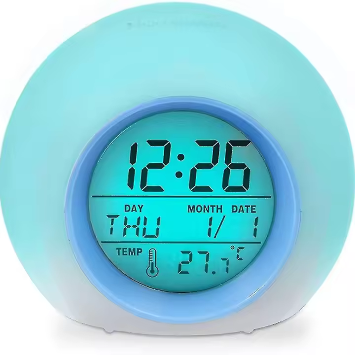 Reloj despertador LED: funciona con pilas, tiempo y temperatura, despertador, viaje - 1