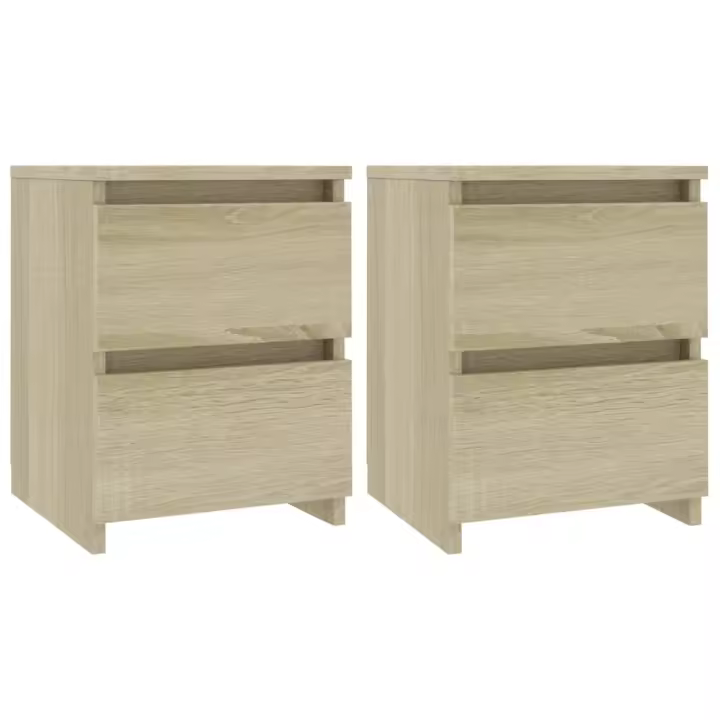 vidaXL Mesitas de noche 2 unidades aglomerado 30x30x40 cm Blanco, Negro, Roble Sonoma Mesita habitacion mesitas de noche dormitorio para Salón, Estudio, Mesa Auxiliar - 1