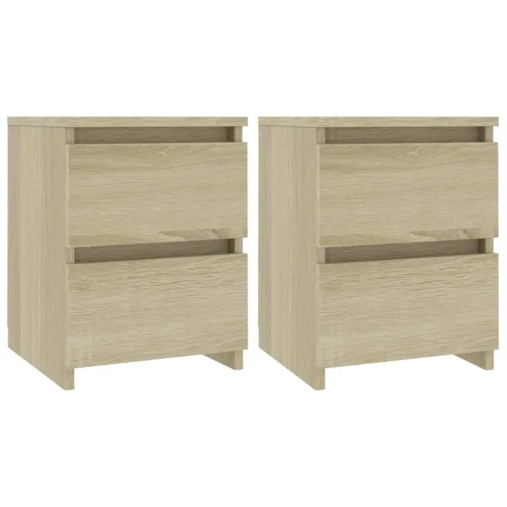 vidaXL Mesitas de noche 2 unidades aglomerado 30x30x40 cm Blanco, Negro, Roble Sonoma Mesita habitacion mesitas de noche dormitorio para Salón, Estudio, Mesa Auxiliar - 1