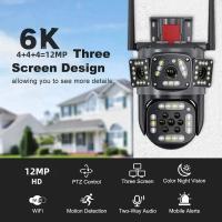 Cámara PTZ WiFi 12MP 4K Con Lente Dual Tres Pantallas Protección Al Aire Libre Detección De Movimiento CCTV IP Vigilancia Exterior - details 0