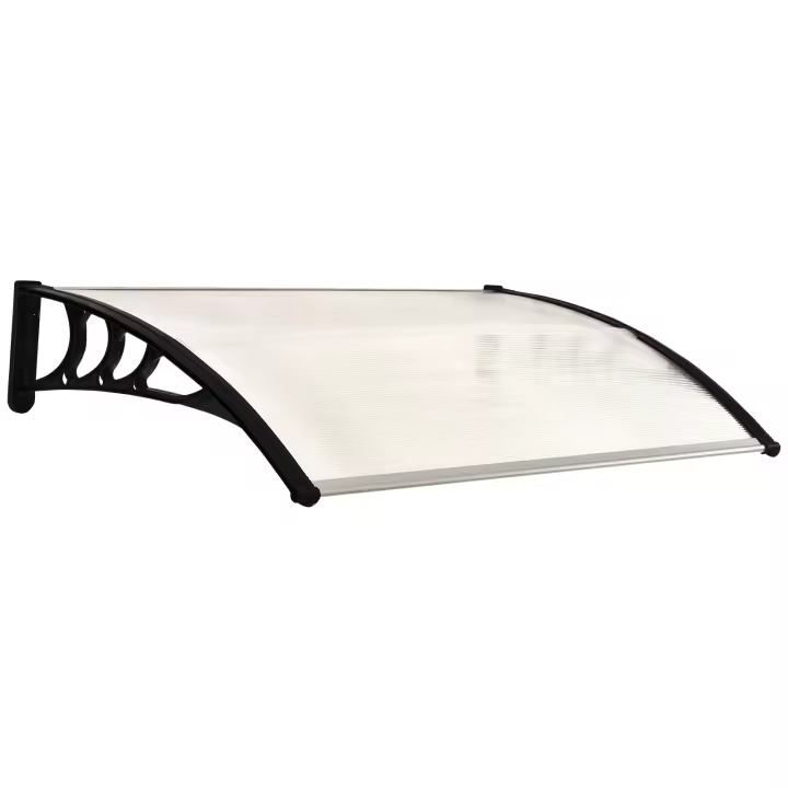 Outsunny marquesina para puerta de entrada 75 x 100 cm marquesina policarbonato blanco - 1