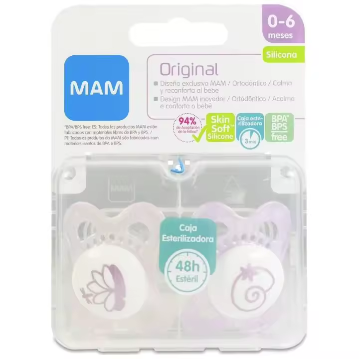Mam Baby Chupete Silicona Original 0-6 M Pack Doble R - 1