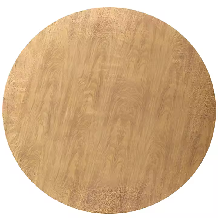 Mantel Redondo Impermeable Y Antiaceite Para Hogar Y Exterior Estilo Pastoral Textura De Madera/Cosido Decorativo Protección De Mesa - 1