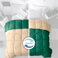 DECASATEXTIL -Edredon Nordico Bicolor Reversible - 400Gr/m2 - Diferentes medidas - Edredon Microfibra – Reversible- Suave, cómodo, Ligero y Transpirable – VERDE/LINO - details 1