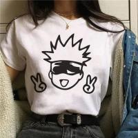 Camiseta De Algodón Para Mujer Jujutsu Kaisen Gojo Satoru Yuji Itadori Verano Manga Corta Estilo Casual Manga De Moda Japonesa Anime - details 2