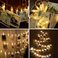 Luz De Cadena LED Para Fotos Con Clip 1m/3m/6m Potenciada Por Baterías AA Decorativa Para Pared De Dormitorio Fotografía Cumpleaños - details 5