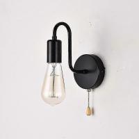 E27 Negro vintage lámpara de pared Luz with interruptor de cable de trazado - details 0