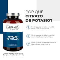 Potasio - Citrato de Potasio - Alta Dosis - 2880mg - Elemento Potasio Puro +1000mg - Músculos - Potassium Citrate - 180 Comprimidos - Nutralie - details 1