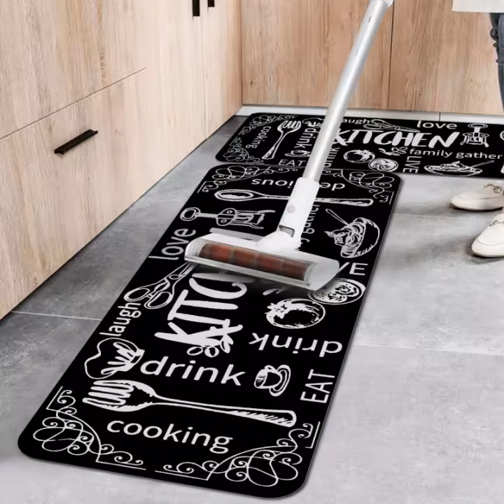 VIKAMA Alfombra De Cocina Y Baño De Cristal Lavable Antideslizante Absorbente Para Piso Del Baño Alfombrilla De Cocina - 1