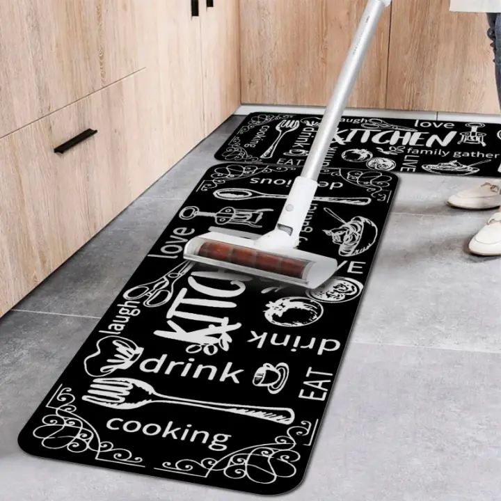 VIKAMA Alfombra De Cocina Y Baño De Cristal Lavable Antideslizante Absorbente Para Piso Del Baño Alfombrilla De Cocina - 1