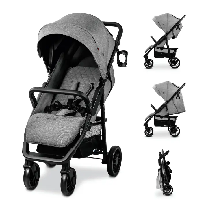 Asalvo Silla de Paseo para Bebés Ness 2 gris - Ligereza para Paseos con Bebés cómodos y elegantes hasta 22 kg - 1