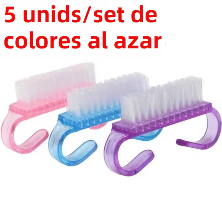 Juego De 5 Brochas De Manicura Y Pedicura Limpieza De Uñas Herramienta De Eliminación Suave Color Aleatorio Venta Caliente - 1