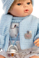 Muñecas Berbesa, Muñeco Lloron Raúl 42 cm, bufanda azul, Muñecas para niñas muñecas juguetes para niñas muñecas recien nacidas muñecas recien nacidos - details 2