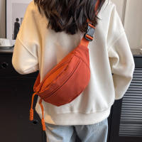 Bolsa De Cintura Para Mujer Nueva En Lona Estilo Coreano Portátil Con Cierre De Cremallera Bolsa De Hombro Y Pecho Deportiva Casual Unisex - details 6