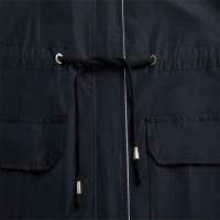Abrigo De Trench Para Mujer Con Capucha Y Mangas Largas De Color Sólido Estilo Británico Elegante Con Rayas Y Chaqueta Recta Impermeable Para Todas Las Estaciones - details 37