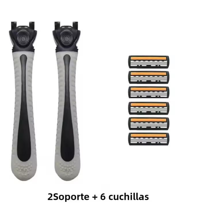 Paquetes De Varias Cubetas Cuchillas Tríples Antideslizantes Para Hombres Afeitadora Manual Recargable Viaje Shaving Bathing - 1