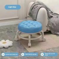 Taburete Pequeño De Muebles Para El Hogar Con Rodillos Silla Redonda Para Niños Taburete De Sala De Estar Móvil Y Moderno - details 2