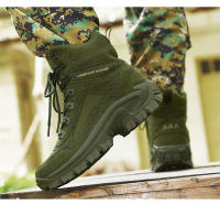 Botas De Combate Desérticas Para Hombres Botas Tácticas De Entrenamiento Especial Fuerzas Botas De Montañismo Ligeros Antideslizantes Suela De TPR Cubierta Superior De Cuero De Vaca - details 16