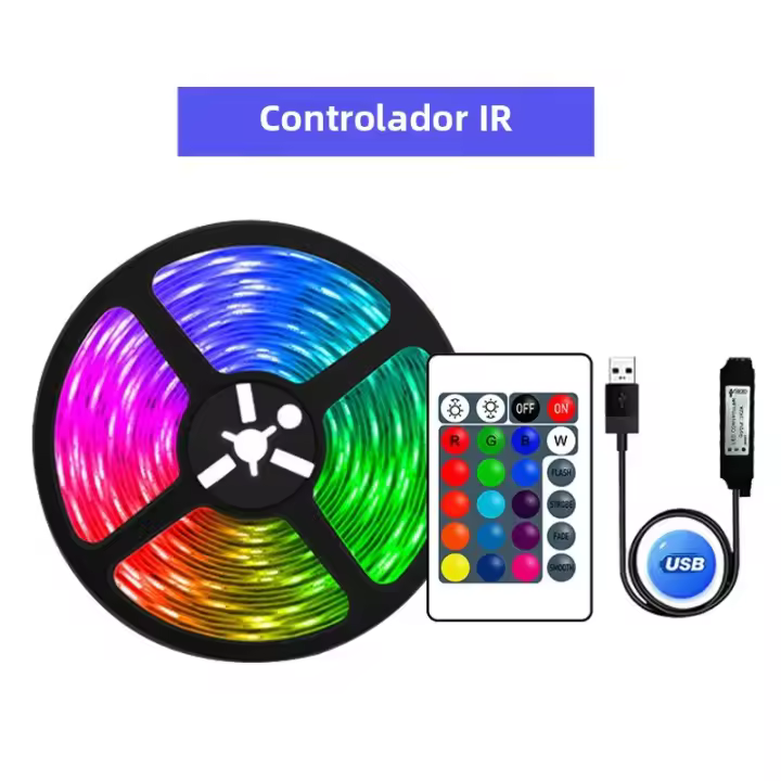 Tiras LED RGB Bluetooth Musica Sincronizada 45M (3 Rolls De 15M) Control Remoto Y APP Color Cambiable Para Decoración De Hogar - 1