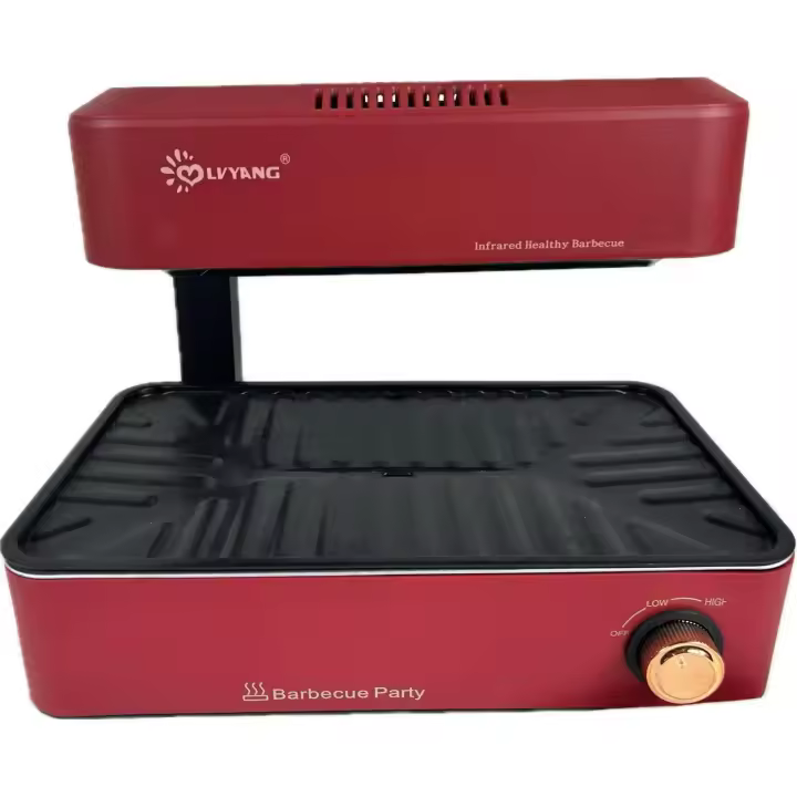 Parrilla eléctrica sin humo para barbacoa, Parrilla Eléctrica Inteligente para interiores, máquina de barbacoa infrarroja antiadherente, electrodomésticos para el hogar - 1