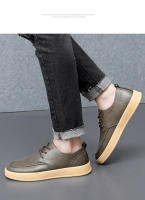 Zapatos Casuales Para Hombre En Cuero Genuino Italiano Zapatillas De Correr Al Aire Libre Zapatos De Oficina Con Cordones - details 4
