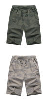 Shorts Casuales Para Hombre De Algodón Cómodo De Longitud Rodilla Con Bolsillo Cierre De Cremallera Estilo Recto Y Relajado Para Playa Y Correr - details 3