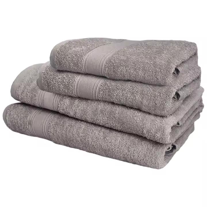 Juego de 4 toallas de baño WELLHOME: 2 toallas de lavabo 50X90 ; 2 toallas de ducha 70X140CM 450 gr/m2 100% algodón TOPO - 1