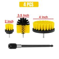 Kit De 4 Brocas Eléctricas Para Limpieza De Baño Y Cocina Cepillo De Limpieza Para Inodoro Escobillas De Nylon Para Piso Techo Y Ruedas De Coche Herramientas De Limpieza Doméstica Ambientalmente Amigables - details 6