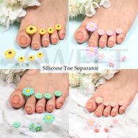 8 Pcs Pack Separadores De Dedos De Pie De Silicona Herramientas De Pedicura Suaves Con Diseño De Margarita Corazón Y Diamantes Cuidado De Los Pies - details 4