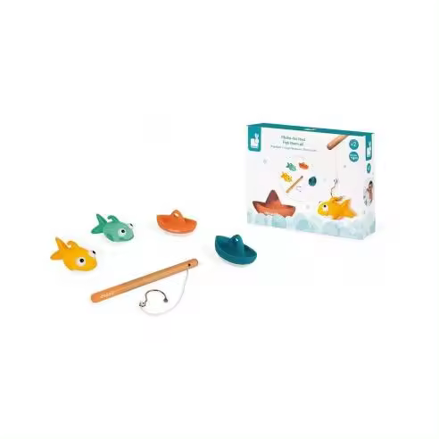 Janod JU04715 Juego de Pesca con Caña para Niños - Desarrolla Destreza y Concentración - 1