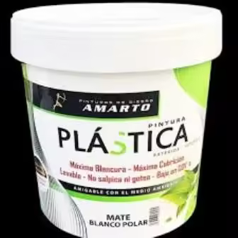 Pintura plástica mate blanco polar. Interior/Exterior.Amarto - 1