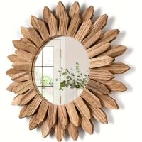 Espejo Decorativo De Girasol Madera Decoración Para Pared Habitación Sala De Estar Hogar No Incluye Químicos Producido En China - details 3