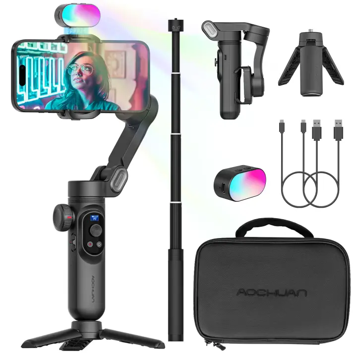 AOCHUAN Smart XPro Combo1 Estabilizador Gimbal De 3 Ejes Para Smartphone iPhone Y Android Bluetooth Control Remoto No Incluido - 1