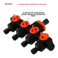 Conector De Riego Para Jardín 4 Caminos Divertor De Grifo Con Válvula Distribuidor De Agua Para Grifo De Exterior Riega - details 5