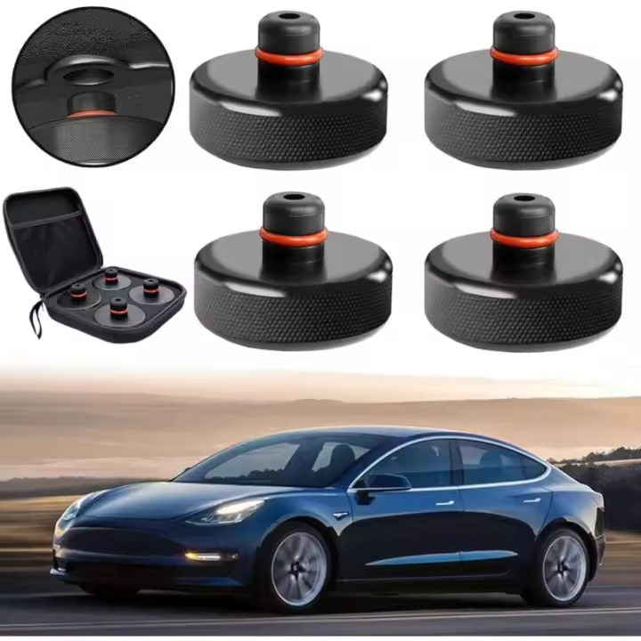 Almohadilla de elevación para Tesla Model 3/S/X/Y, 4 cojines con estuche de almacenamiento, accesorios para vehículos Tesla, herramientas de reparación de automóviles - 1