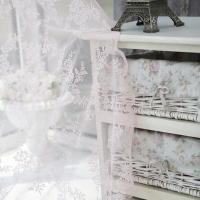 Cortina De Encaje Blanco Rosa Europeo Para Decoración De Hogar Tratamiento De Ventanas Para Sala De Estar Y Dormitorio Tela Voile Translúcida Sin Aislamiento Solar - details 8