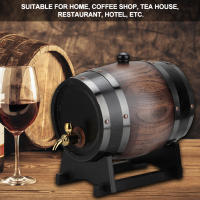 Barrel De Vino Vintage De 3L Con Façade En Madera De Roble Negro Accesorios Para Vino Gran Capacidad Para Brandy Y Whisky - details 0