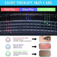 Masajeador facial multifuncional con luz roja y Azul, frío y Calor, antiarrugas y antienvecimiento, Limpieza Profunda, cuidado facial, usted Modos EMS. - details 4