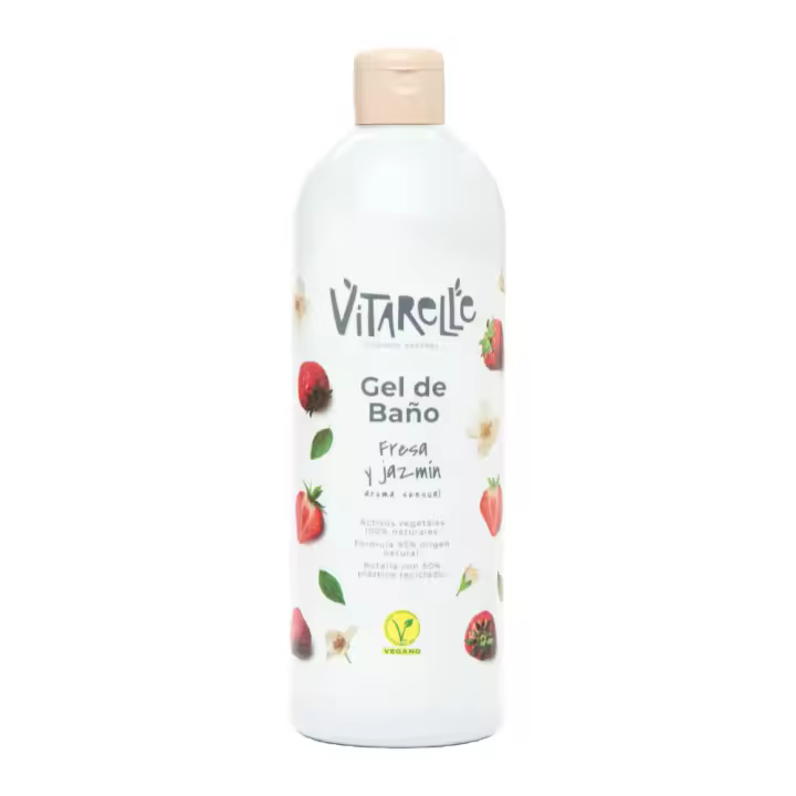 Gel de Baño Vegano con Fresa y Jazmín 750ml Vitarelle – Sensualidad e Hidratación - 1