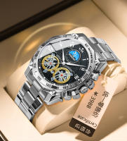 Reloj De Cuarzo Para Hombre BINBOND Lujo Deportivo Militar Casual Con Dial Decorativo Resistente Al Agua De Acero Inoxidable Estilo Business - details 12