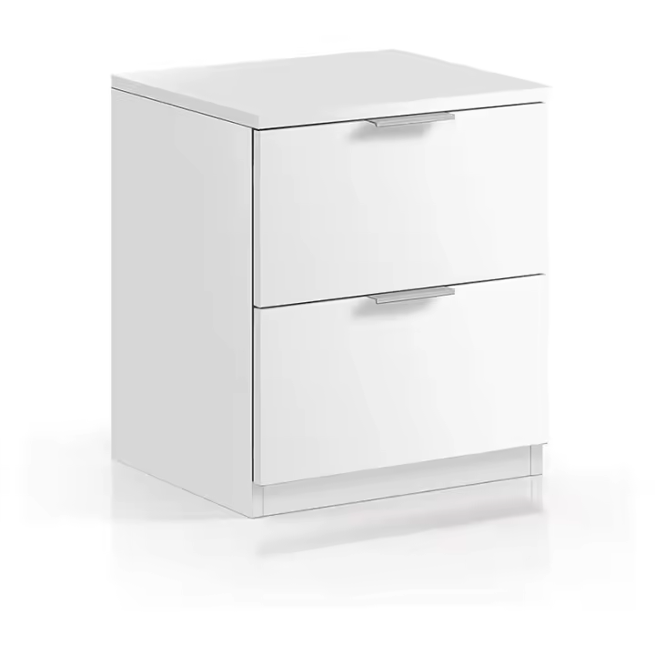 CAMA EXPRESS Mesita 2 cajones en color blanco - 1