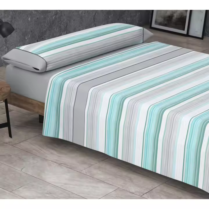 Kimbatex Textil Hogar Tienda Roomers Juego de sábanas Estampadas Calidad 30/30 144 Hilos, 50% poliéster y 50% algodón 10 Diseños en 2 Colores. - 1